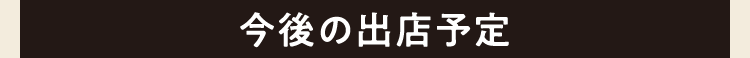 今後の出店予定